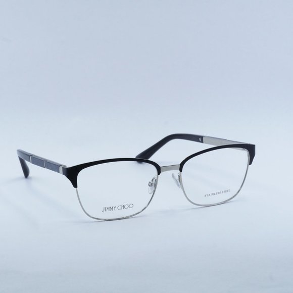 Jimmy Choo JC192 0003 00 Eyeglasses Matte Black/Silver 54mm Rectangle Frame - Picture 3 of 10